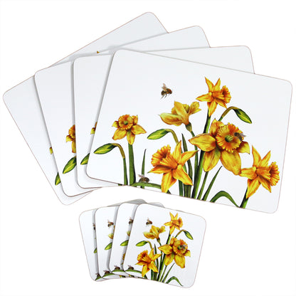 Set Of 8 Daffodil Placemat And Coasters