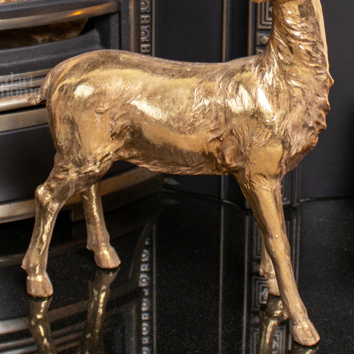 Champagnergoldener Hirsch-Ornament, 40 x 25 x 13 cm