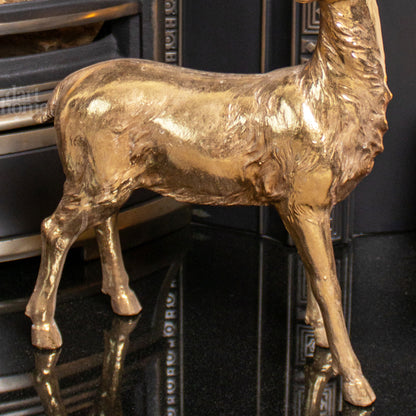 Champagnergoldener Hirsch-Ornament, 40 x 25 x 13 cm