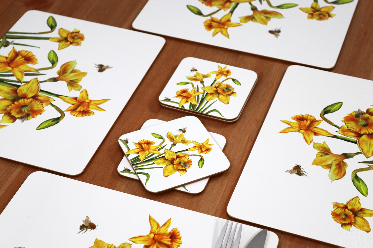 Set Of 8 Daffodil Placemat And Coasters