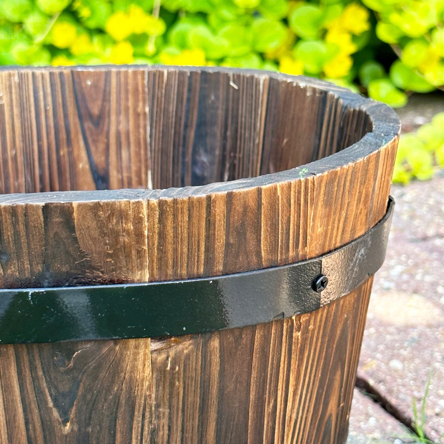 Burnt Wood Oval Trough Pot