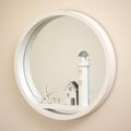 White Wood Lighthouse Wall Mirror