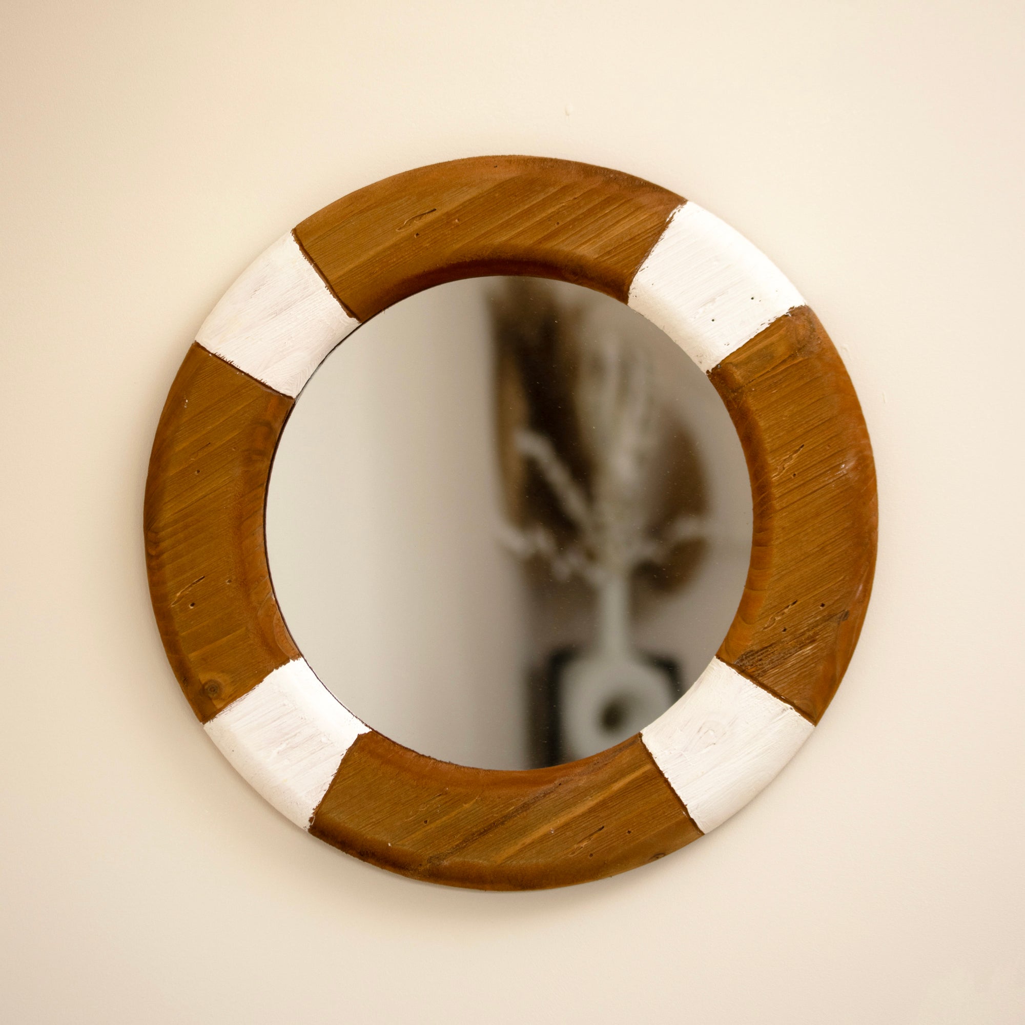 Wood Lifering Wall Mirror