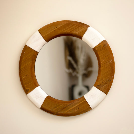 Wood Lifering Wall Mirror