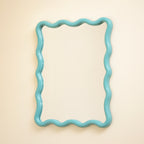 Wavy Blue Frame Wall Mirror