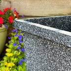 Hoher quadratischer Übertopf in Steinoptik, 13,5 l