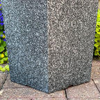 Hoher quadratischer Übertopf in Steinoptik, 13,5 l