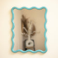 Wavy Blue Frame Wall Mirror