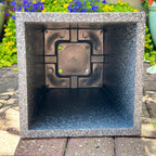 Hoher quadratischer Übertopf in Steinoptik, 13,5 l