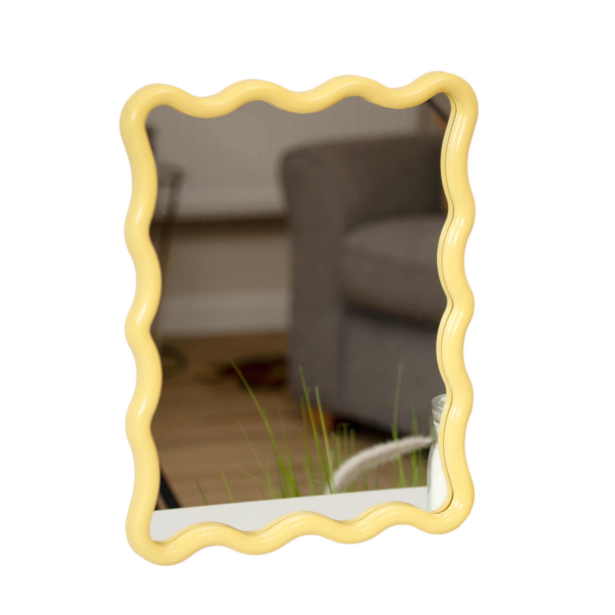 Wavy Yellow Frame Wall Mirror