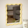 Wavy Yellow Frame Wall Mirror