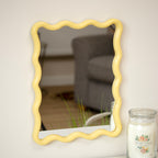 Wavy Yellow Frame Wall Mirror