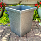 Galvanised Silver Tall Square Planter 13.5L