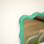 Wavy Green Frame Wall Mirror