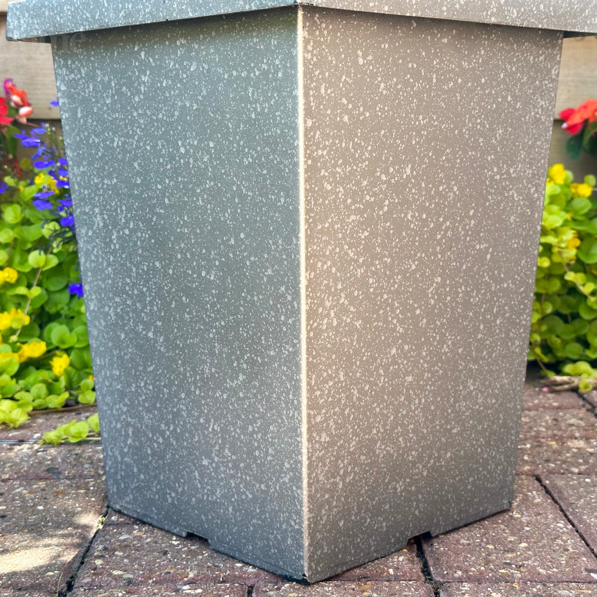 Galvanised Silver Tall Square Planter 13.5L