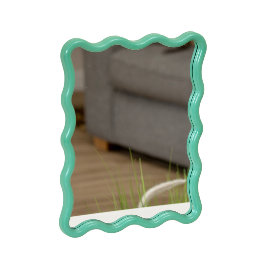 Wavy Green Frame Wall Mirror