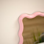 Wavy Pink Frame Wall Mirror