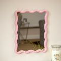 Wavy Pink Frame Wall Mirror
