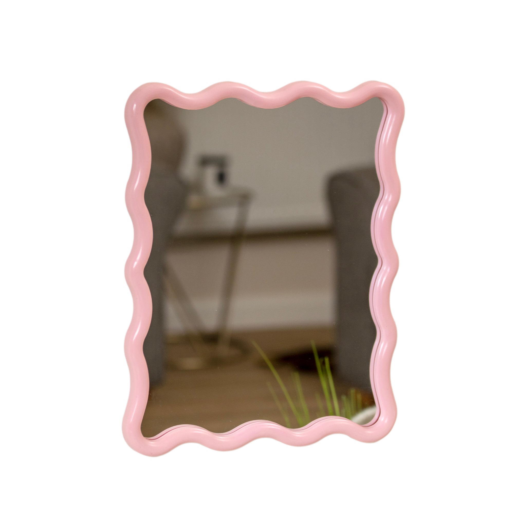 Wavy Pink Frame Wall Mirror