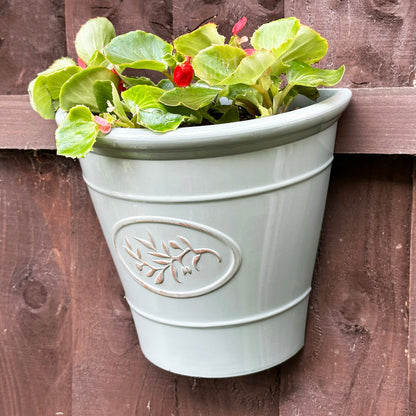 Glossy Grey Wall Planter