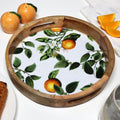 Enamelled Wood Orange Serving Tray