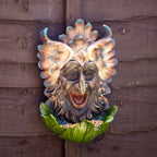 Feathered Green Man Wall Bird Feeder