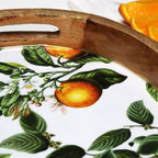 Enamelled Wood Orange Serving Tray