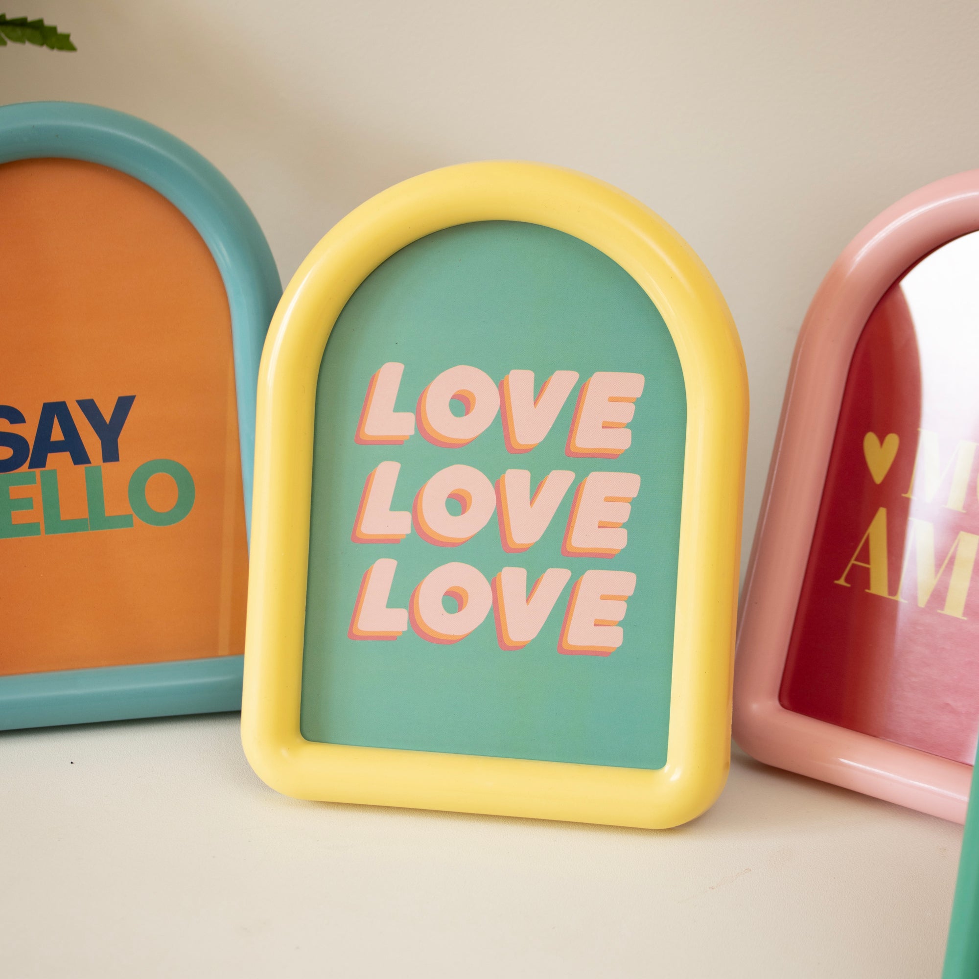 Set Of 4 Colourful Arch Photo Frames