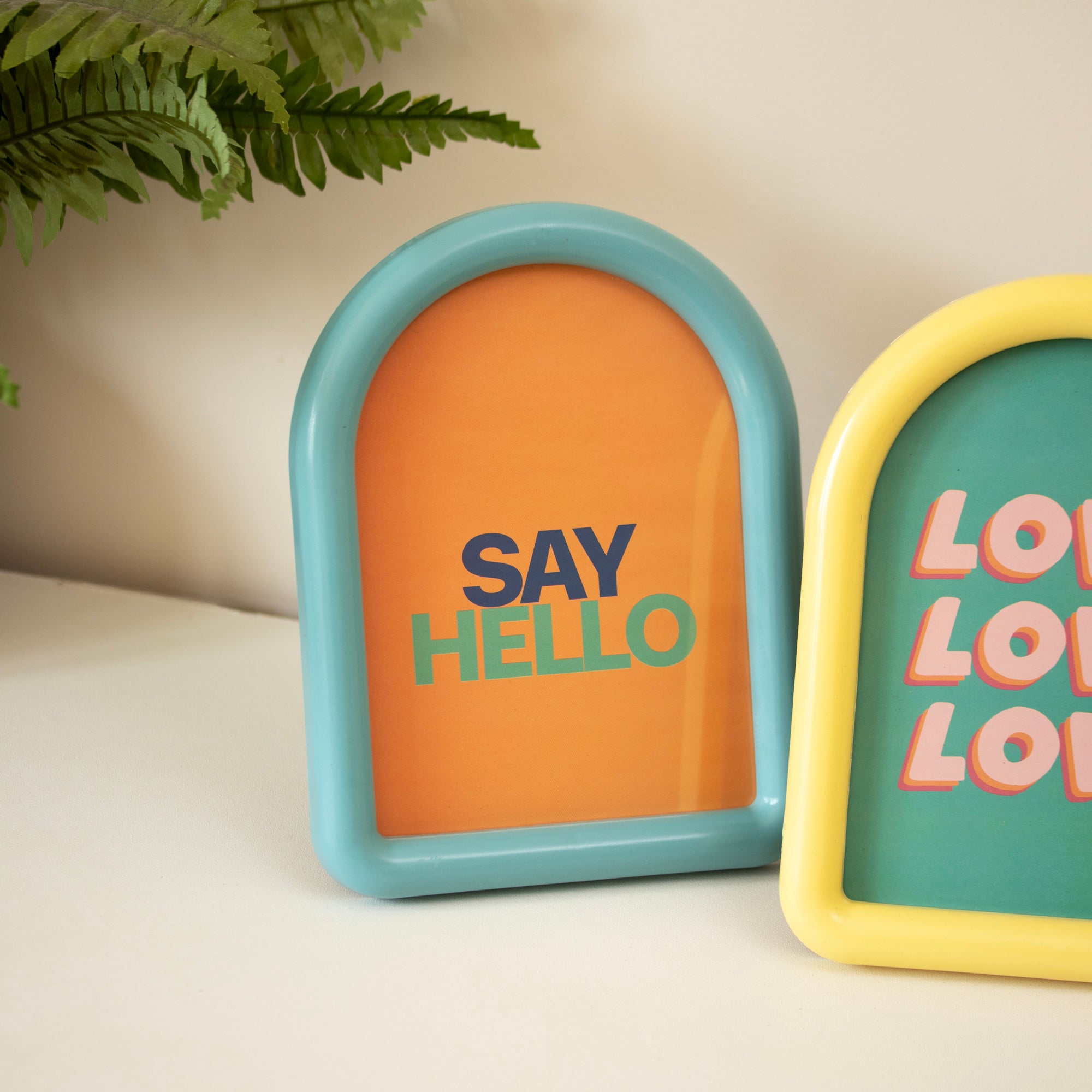 Set Of 4 Colourful Arch Photo Frames