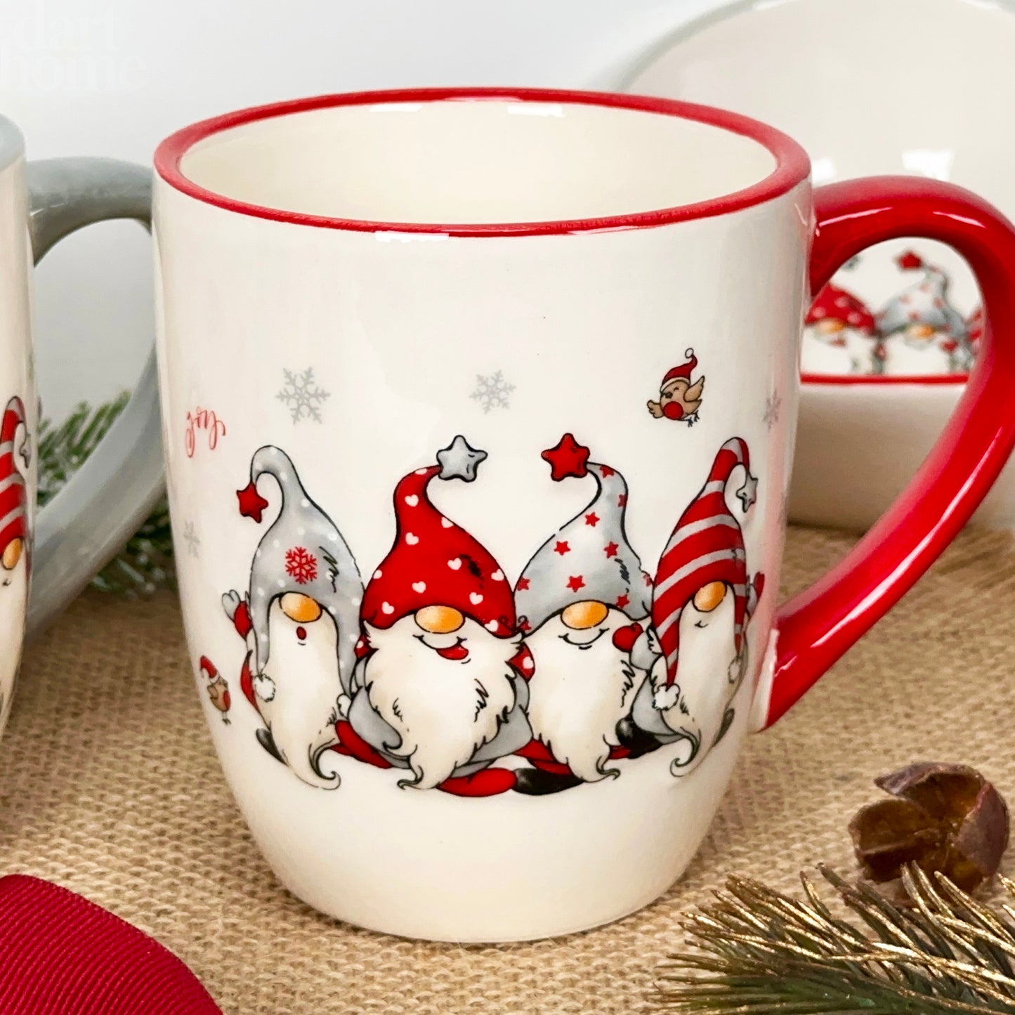 Set Of 4 Christmas Gonk Mugs