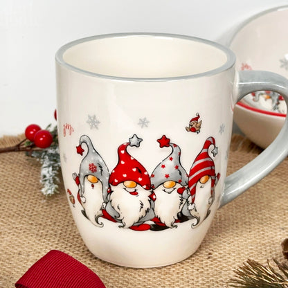 Set Of 4 Christmas Gonk Mugs