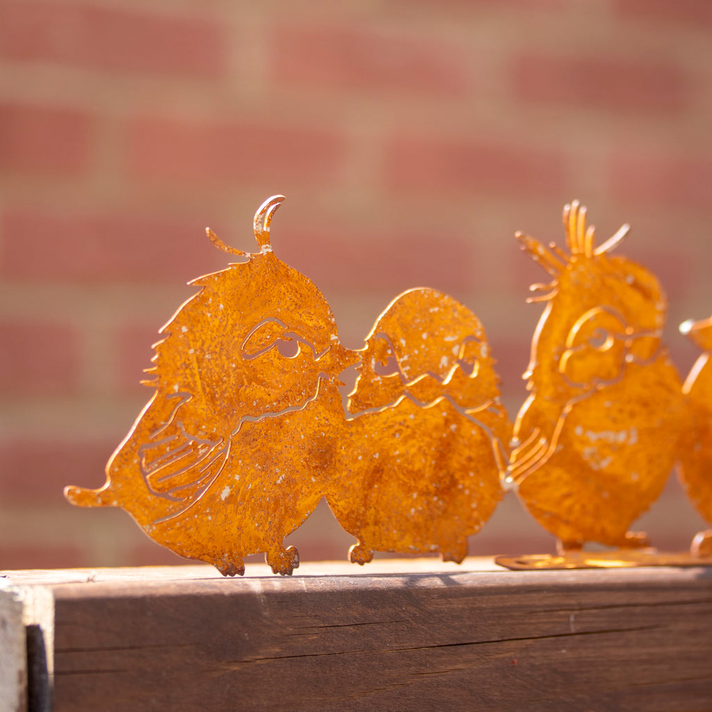 Rusty Five Birds Fence Topper