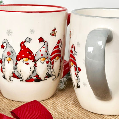 Set Of 4 Christmas Gonk Mugs