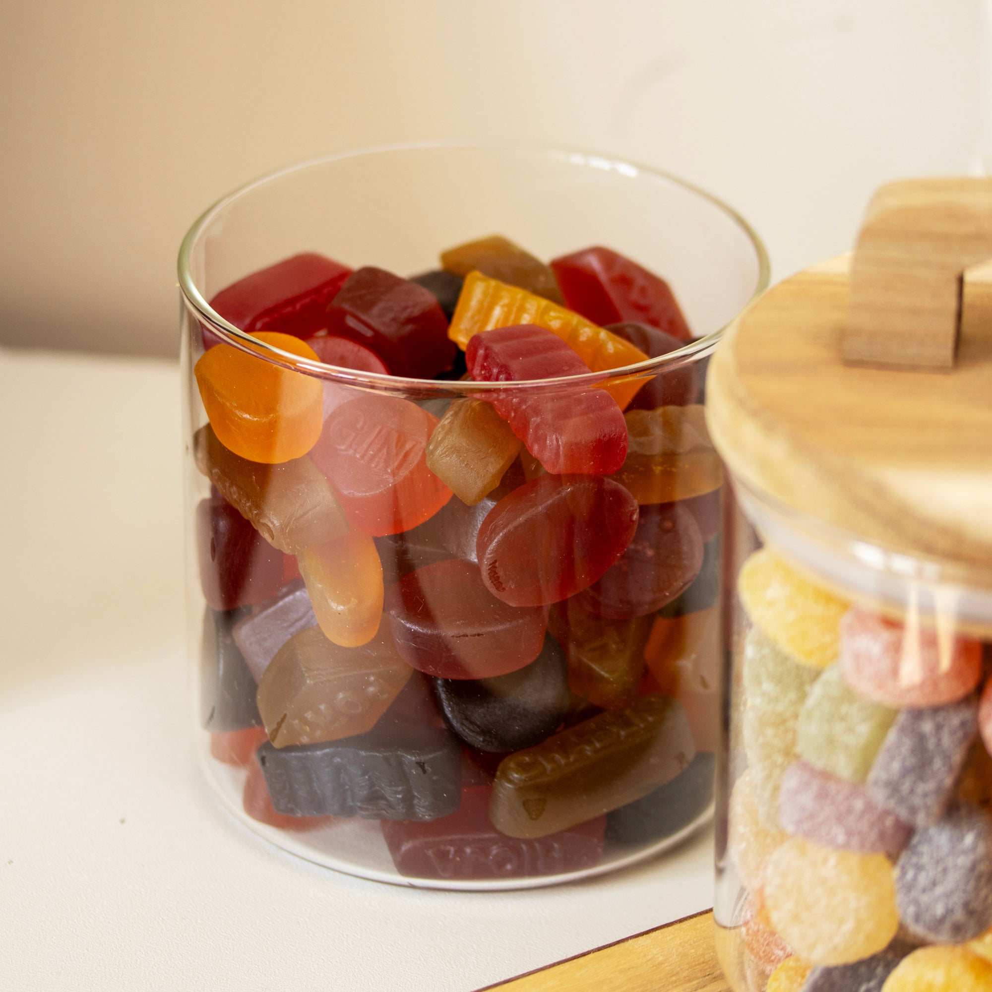2 Tier Glass Stacking Jars With Wood Lid