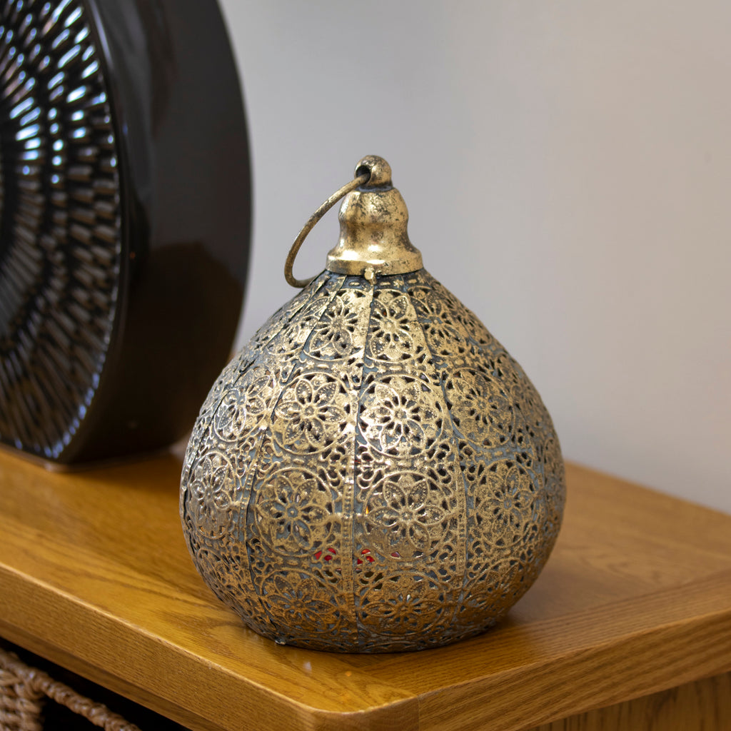Antique Gold Moroccan Teardrop Lantern