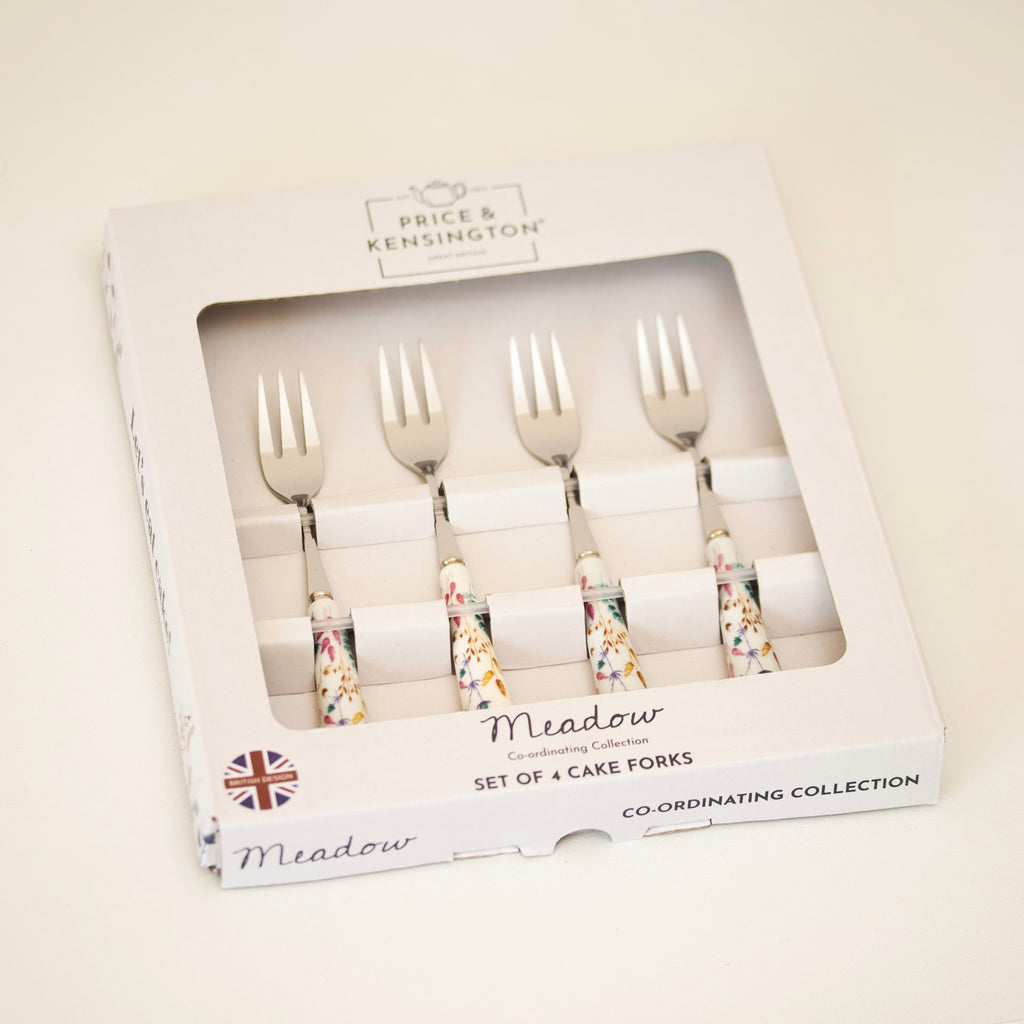 Set Of 4 Flower Meadow Cake Forks