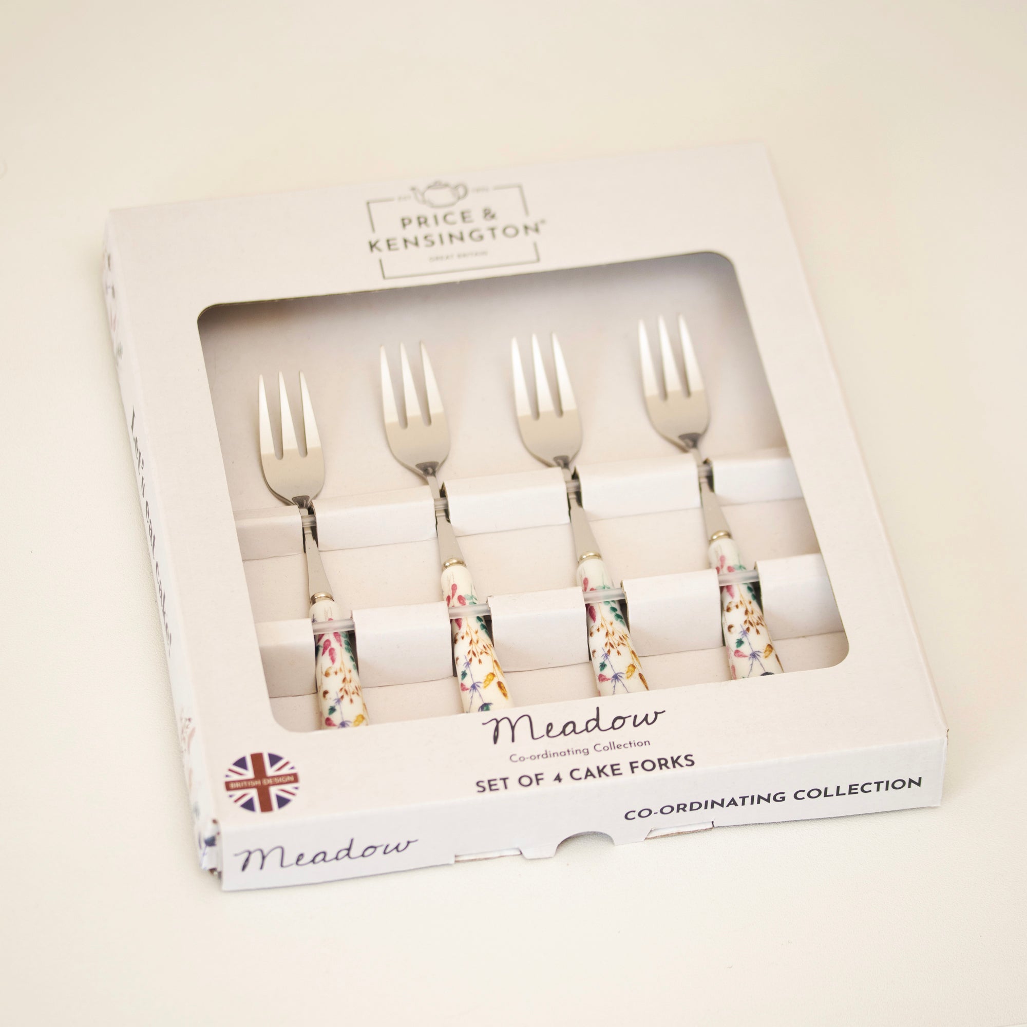Set Of 4 Flower Meadow Cake Forks