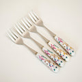 Set Of 4 Flower Meadow Cake Forks