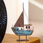 Rustic Coastal Fishing Boat Ornament