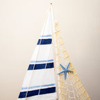 Blue & White Coastal Sailing Boat Ornament