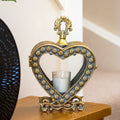 Large Antique Gold Love Heart Candle Lantern
