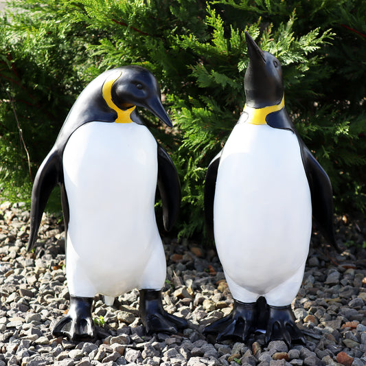 Set mit 2 großen Kaiserpinguin-Statuen