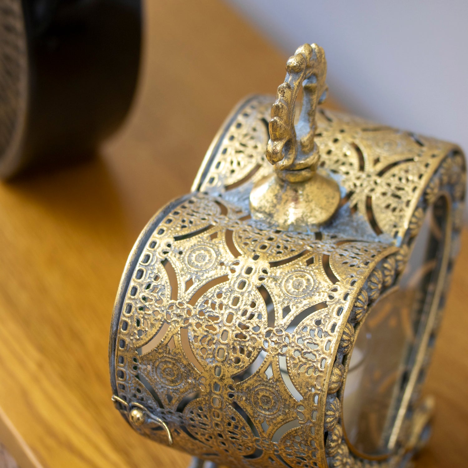 Small Antique Gold Love Heart Candle Lantern