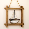 Rustic Framed Hanging Boat Wall Decor