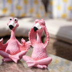 Set Of 3 Flamingo Yoga Garden Ornaments