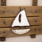 Rustic Coastal Sailboat Wall Plaque