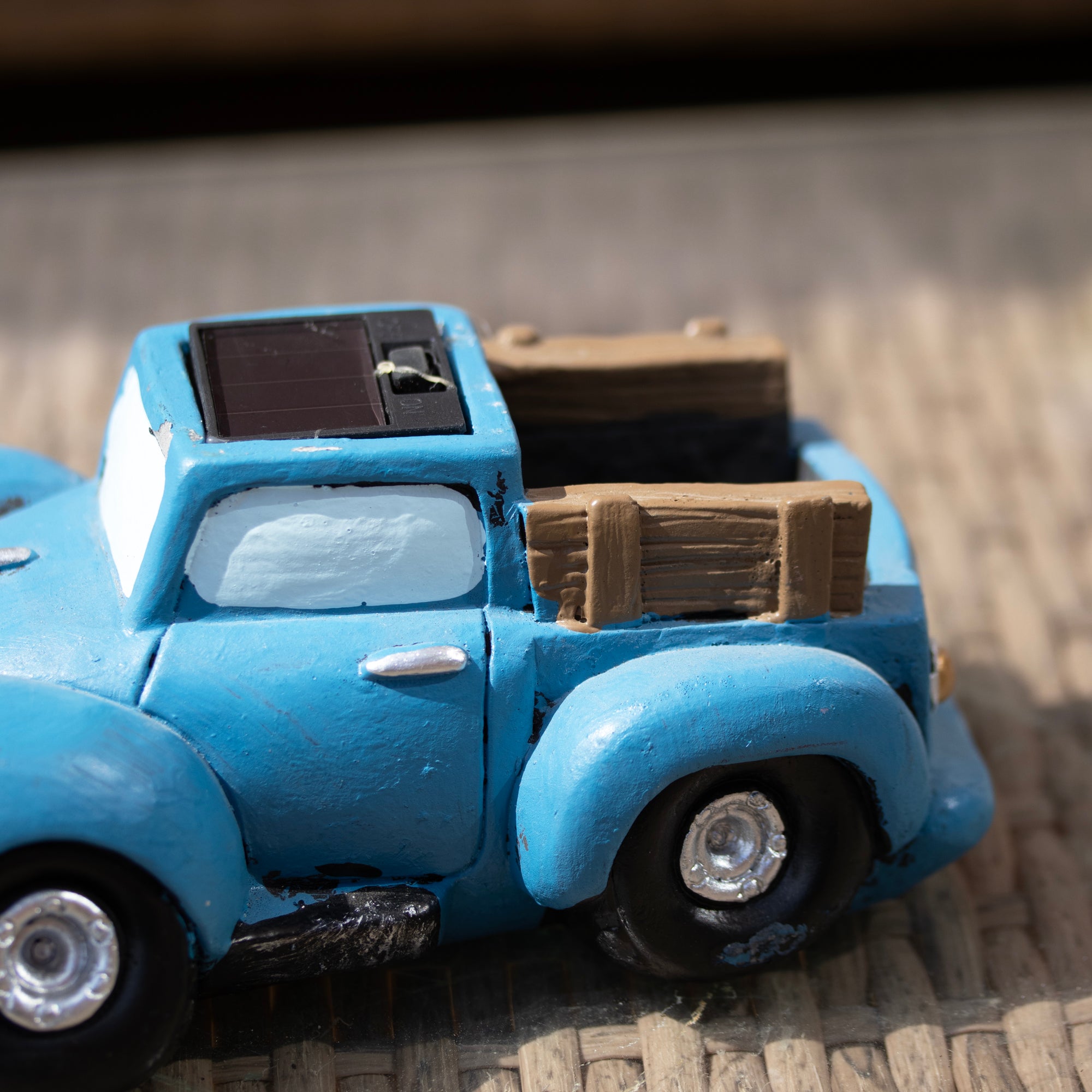 Solar Light Up Blue Truck Garden Ornament