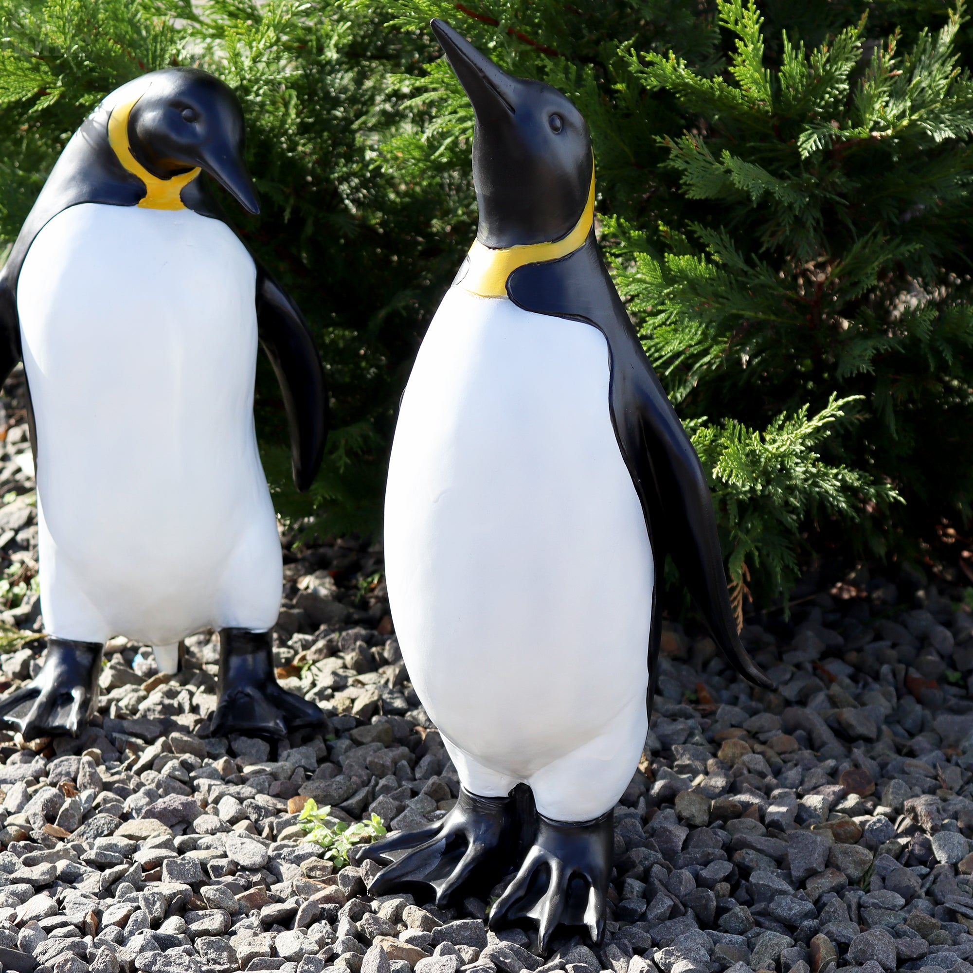 Set Of 2 Large Emperor Penguin Statues