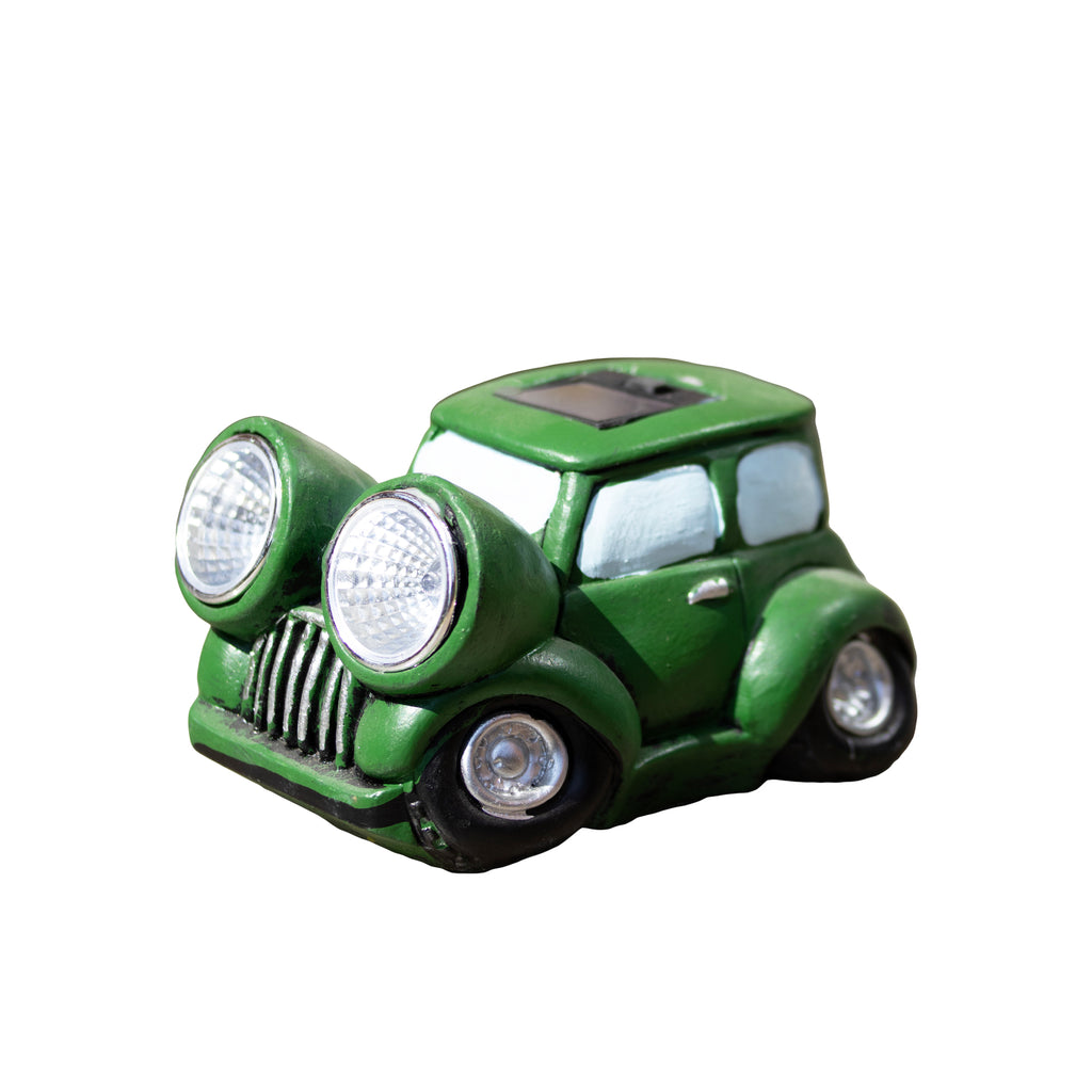 Solar Light Up Green Car Garden Ornament