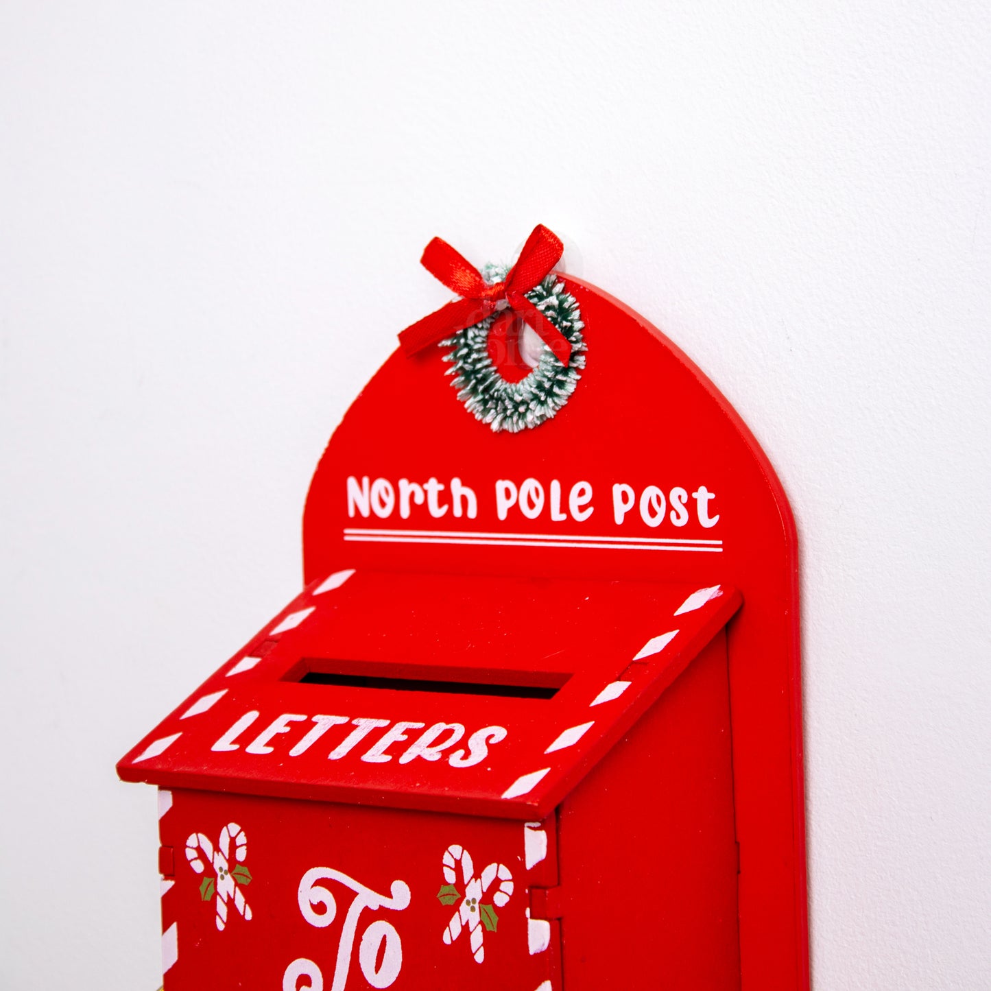 Red North Pole Post Letter Box